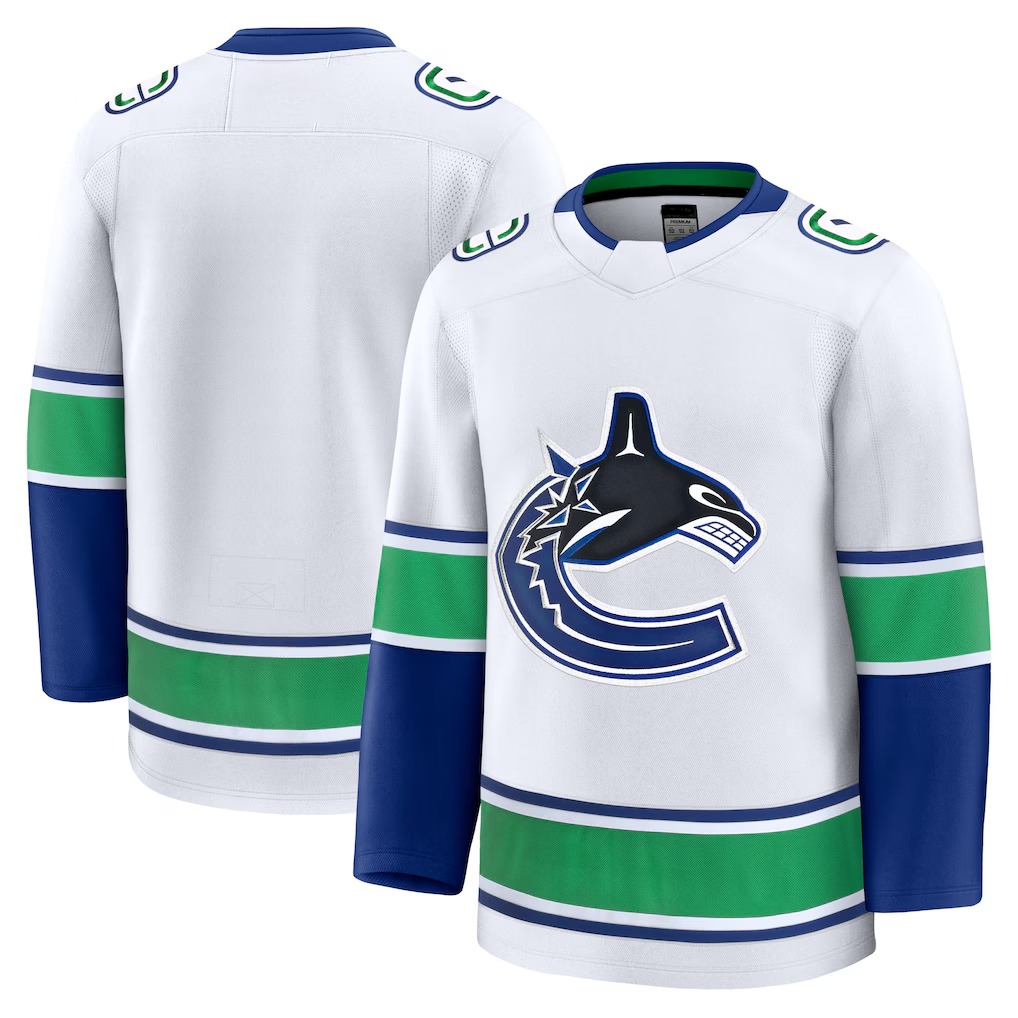 Jdoa V.Canucks White Away Premium Jerseys