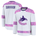 Jdoa V.Canucks White Hockey Fights Cancer Survivor Practice Jerseys