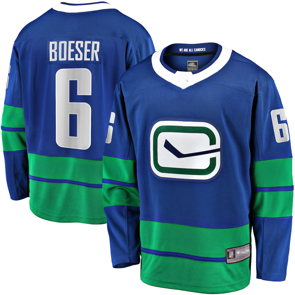 Jdoa V.Canucks #6 Brock Boeser Blue Breakaway Jerseys
