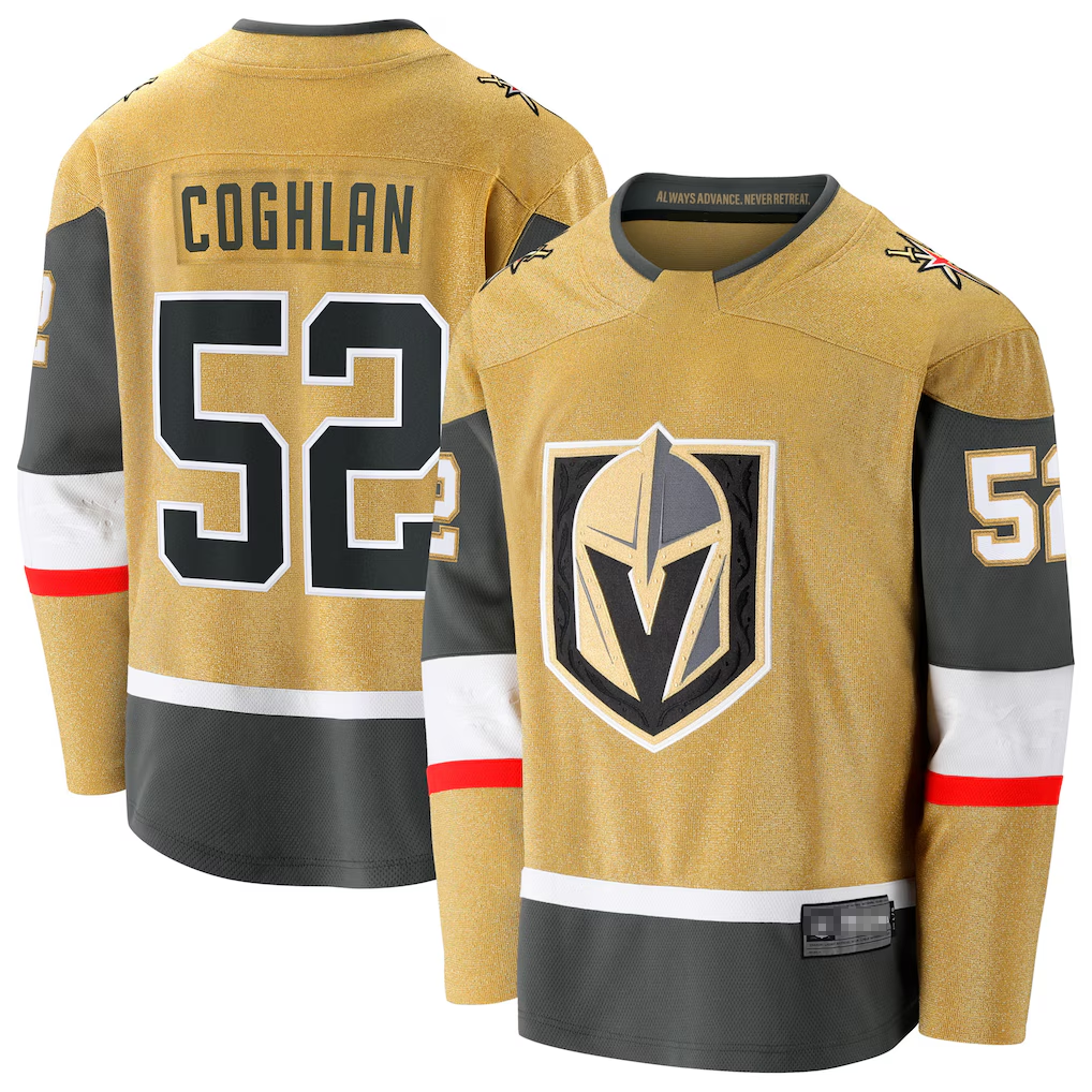 Jdoa V.Golden Knights #52 Dylan Coghlan Gold Home Breakaway Jerseys