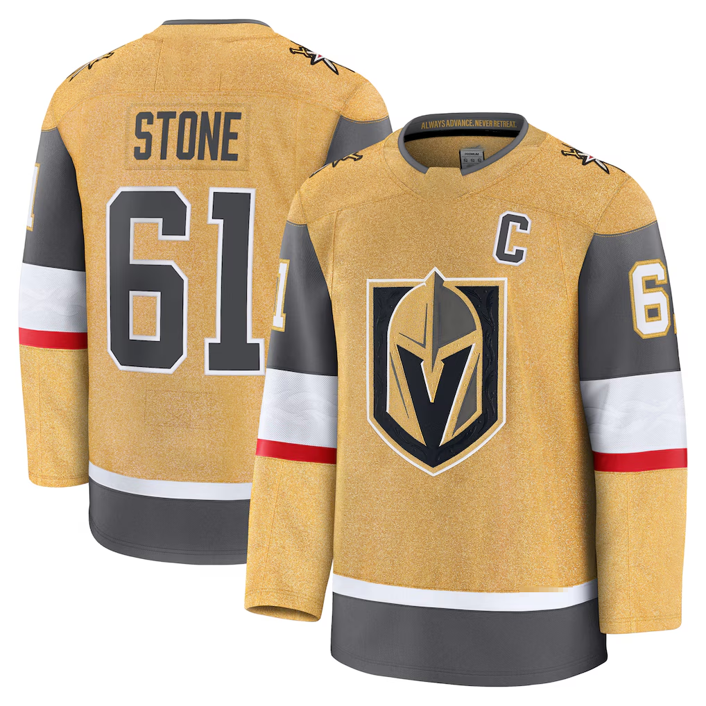 Jdoa V.Golden Knights #61 Mark Stone Gold Home Premium Jerseys