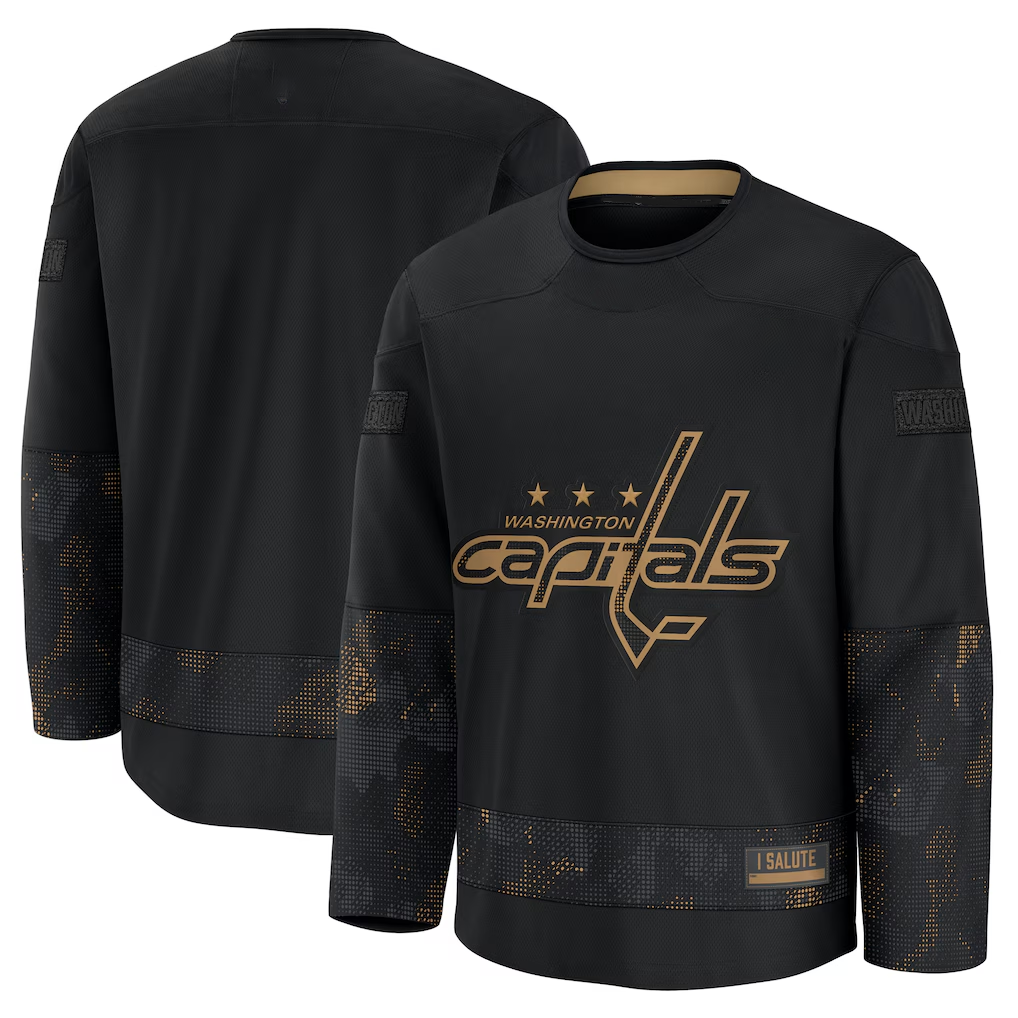 Jdoa W.Capitals Black 2024 Military Appreciation Practice Jerseys
