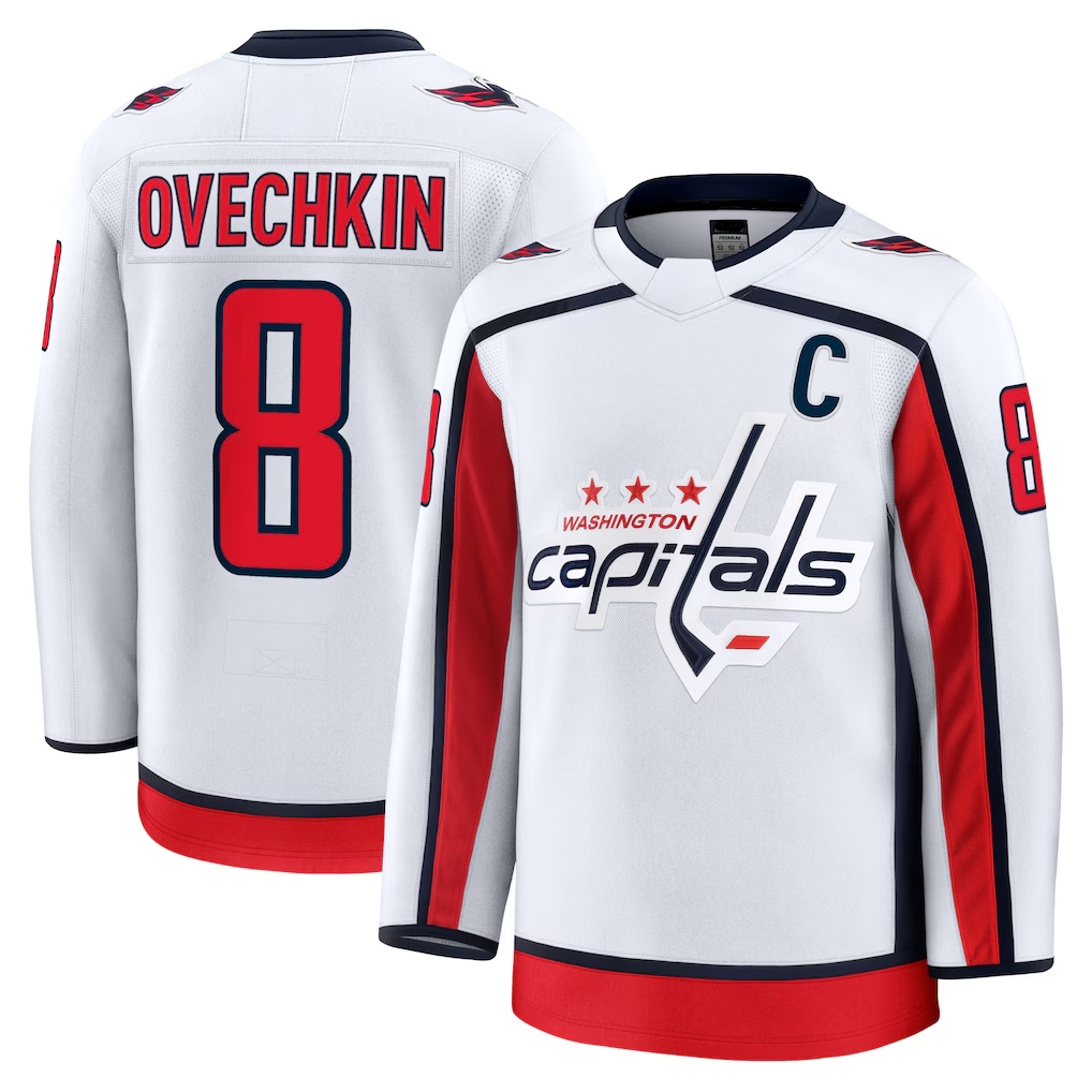 Jdoa W.Capitals #8 Alexander Ovechkin White Away Premium Jerseys