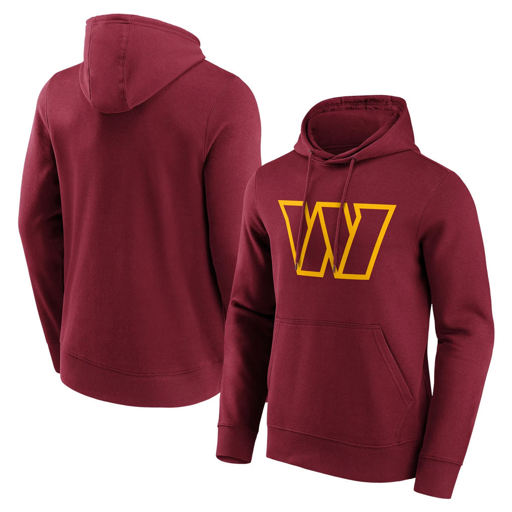 Jdoa W.Commanders Burgundy LOGO Pullover Hoodies Game Blank Player Stitched Jerseys