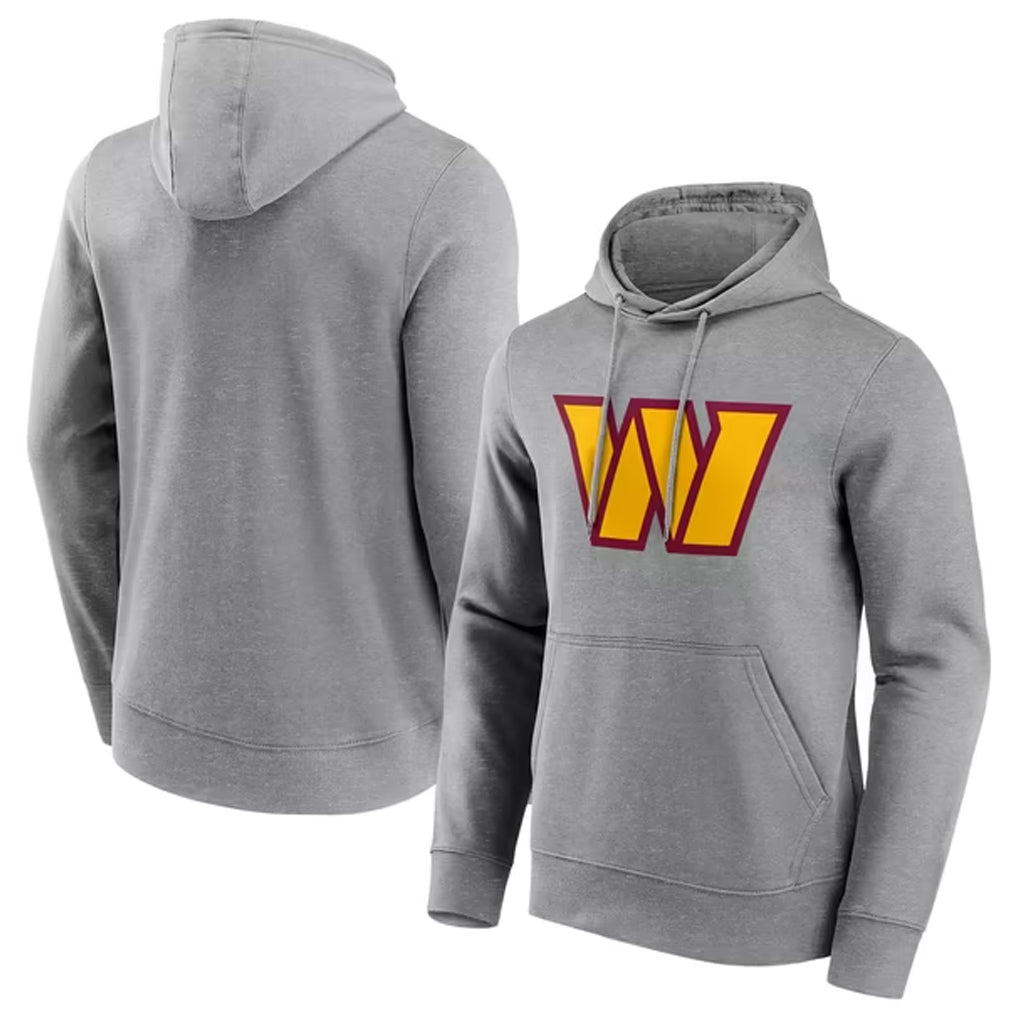 Jdoa W.Commanders Gray LOGO Pullover Hoodies Game Blank Player Stitched Jerseys
