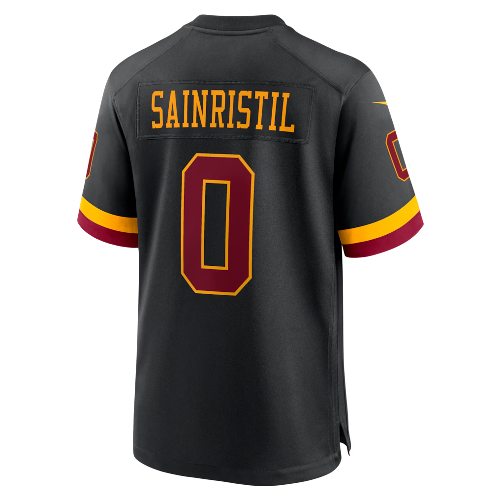 Jdoa W.Commanders #0 Mike Sainristil Black Hail Raiser Alternate Game Stitched Jersey