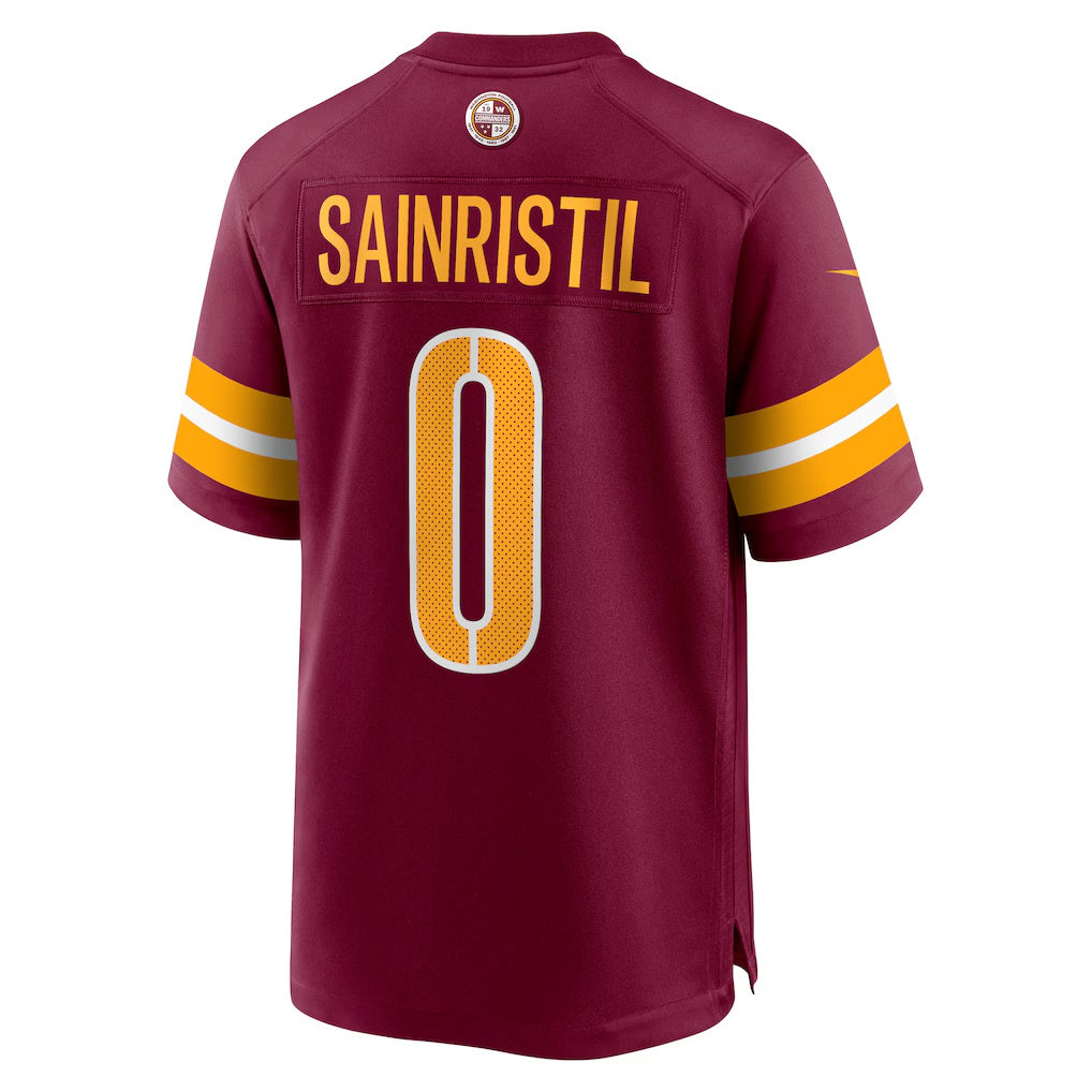 Jdoa W.Commanders #0 Mike Sainristil Burgundy Game Stitched Jerseys