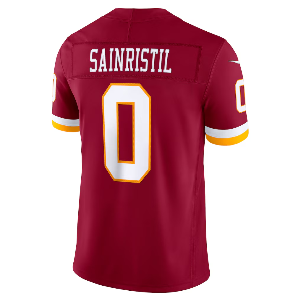 Jdoa W.Commanders #0 Mike Sainristil Burgundy Team Vapor F.U.S.E. Stitched Limited Jerseys
