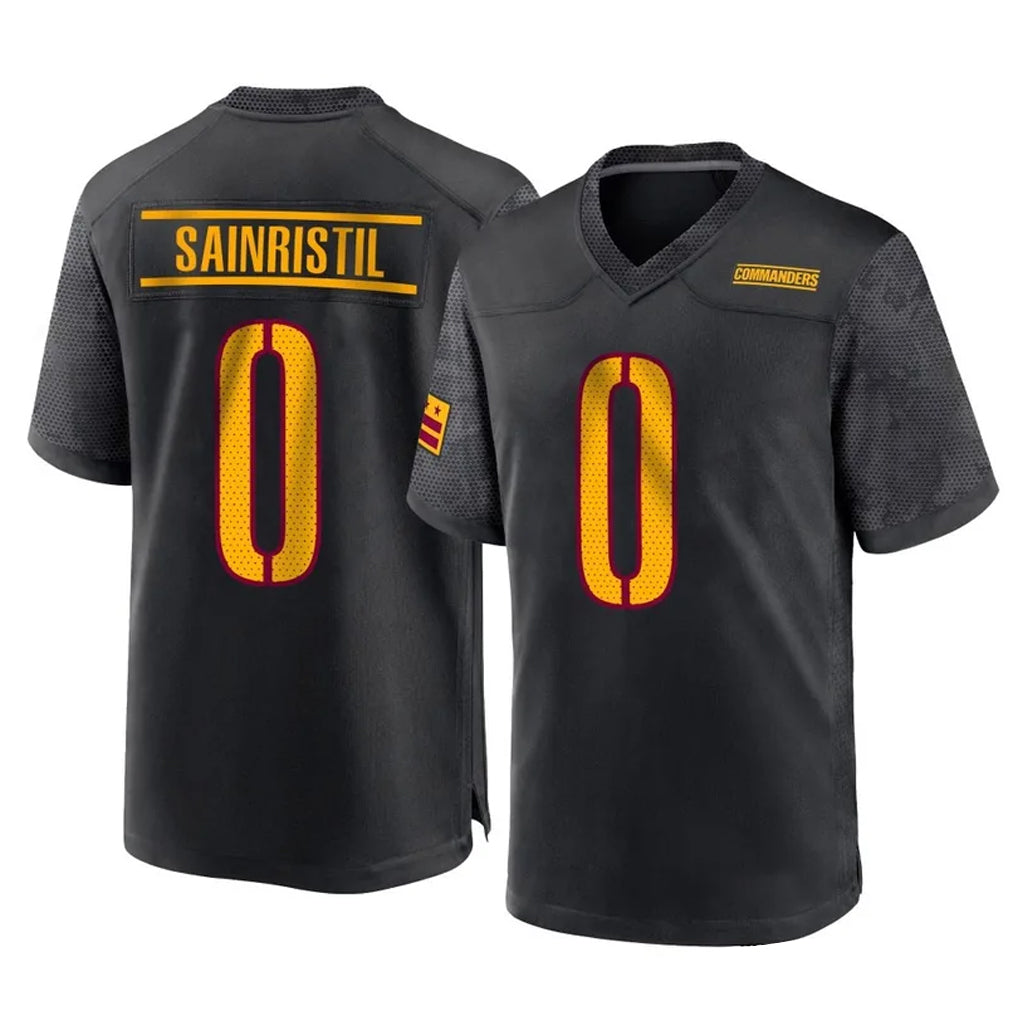 Jdoa W.Commanders #0 Mike Sainristil Player Black Home Game Stitched Jerseys