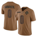 Jdoa W.Commanders #0 Mike Sainristil Player Brown Limited Salute To Service Home Game Stitched Jerseys