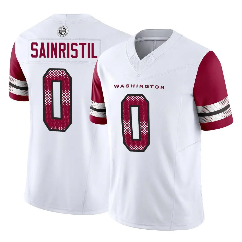 Jdoa W.Commanders #0 Mike Sainristil Player White Vapor F.U.S.E. Limited Stitched Jerseys
