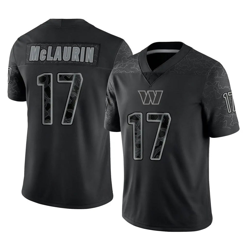 Jdoa W.Commanders #17 Terry Mclaurin Player Black Limited Reflective Home Game Stitched Jerseys
