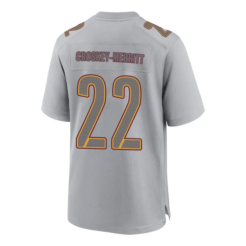 Jdoa W.Commanders #22 Jacory Croskey-Merritt Player Gray Fashion Game Stitched Jerseys