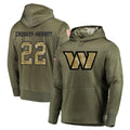 Jdoa W.Commanders #22 Jacory Croskey-Merritt Player Olive Salute to Service Limited Hoodies Stitched Jerseys