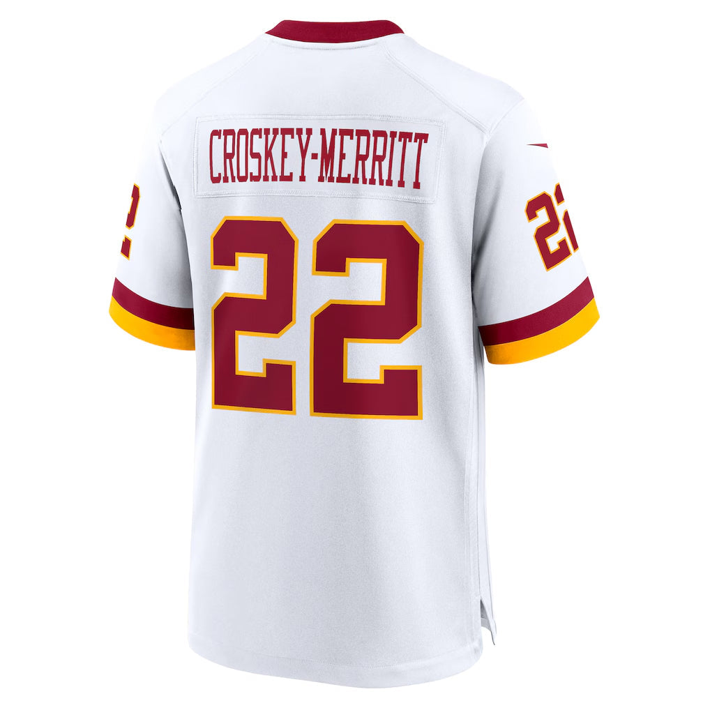 Jdoa W.Commanders #22 Jacory Croskey-Merritt Player White Home Game Stitched Jerseys