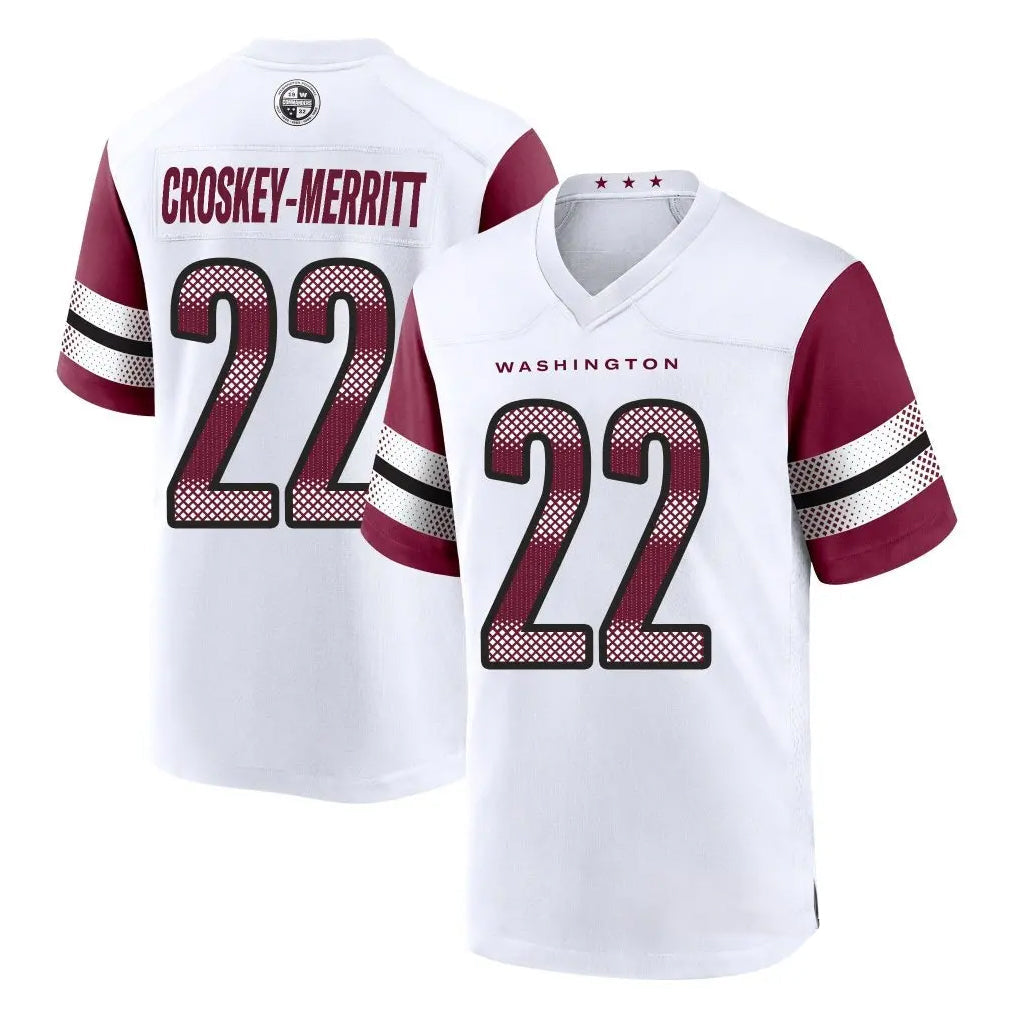 Jdoa W.Commanders #22 Jacory Croskey-Merritt Player White Limited Home Game Stitched Jerseys