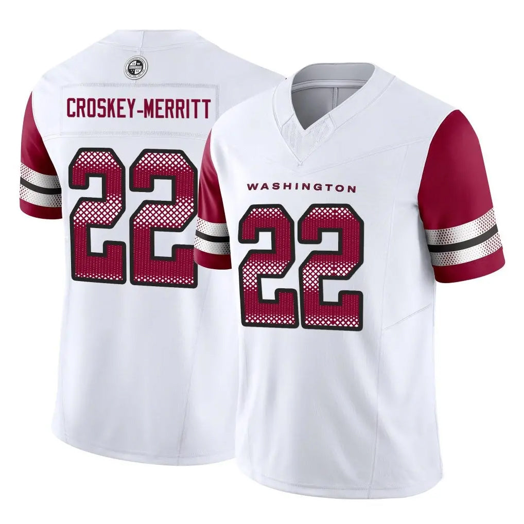 Jdoa W.Commanders #22 Jacory Croskey-Merritt Player White Vapor F.U.S.E. Limited Stitched Jerseys