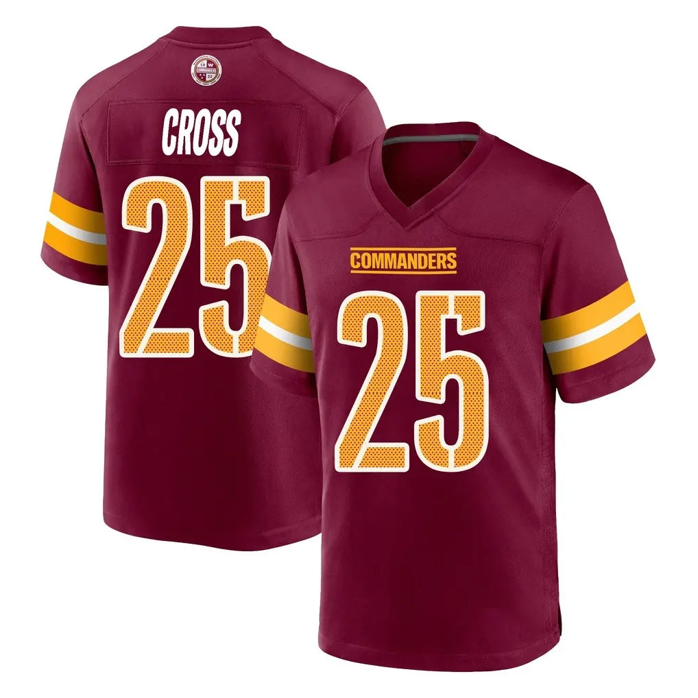 Jdoa W.Commanders #25 Nick Cross Player Burgundy Home Game Stitched Jerseys