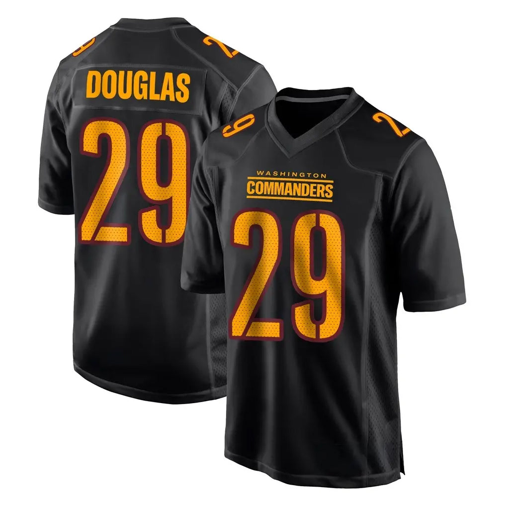 Jdoa W.Commanders #29 Rasul Douglas Player Black Carbon Fashion Home Game Stitched Jerseys