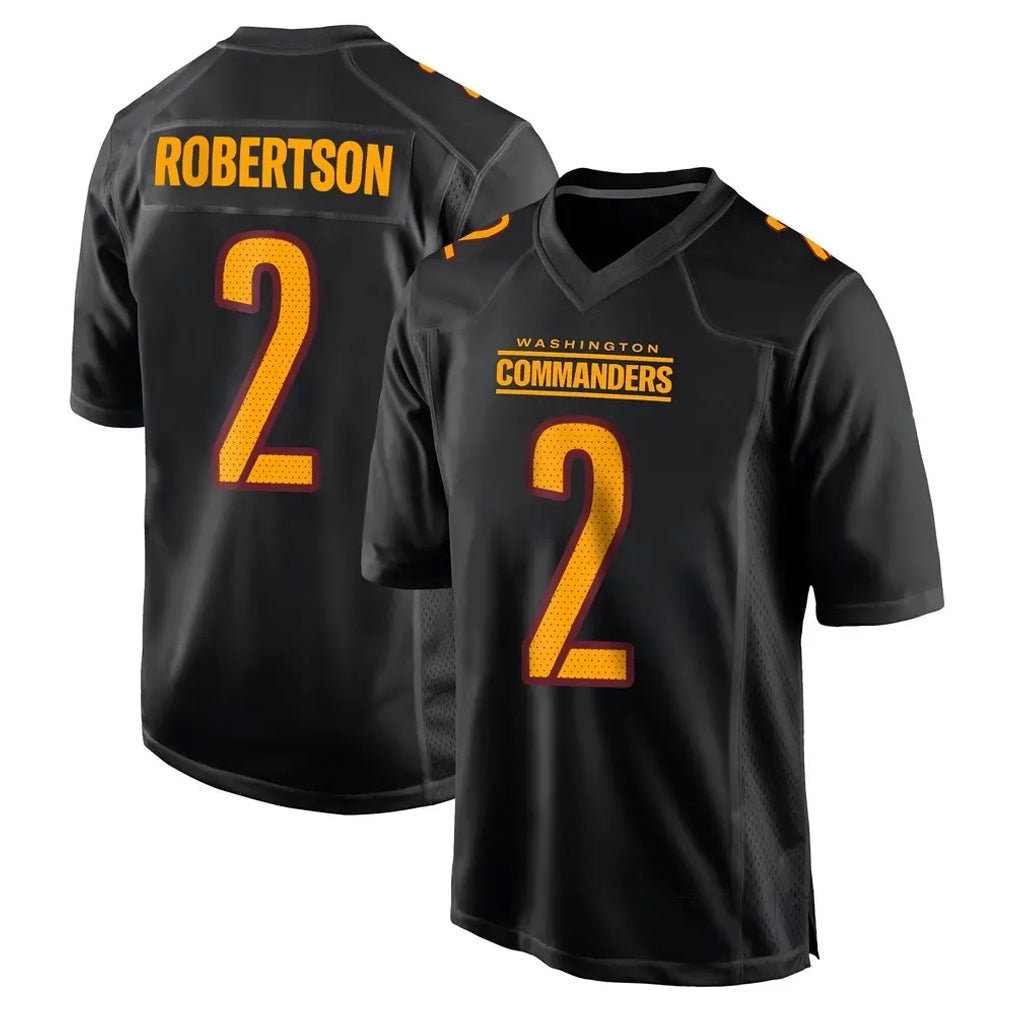 Jdoa W.Commanders #2 Amik Robertson Player Black Carbon Fashion Home Game Stitched Jerseys