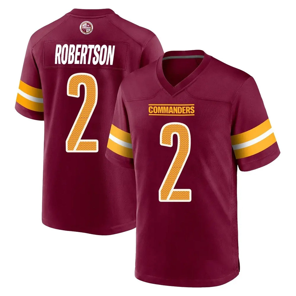 Jdoa W.Commanders #2 Amik Robertson Player Burgundy Home Game Stitched Jerseys