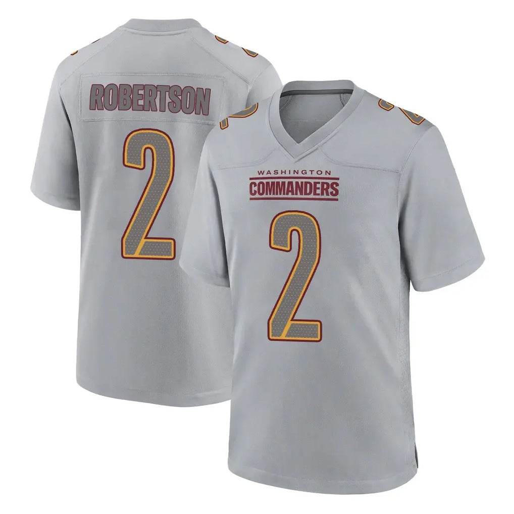 Jdoa W.Commanders #2 Amik Robertson Player Gray Atmosphere Fashion Home Game Stitched Jerseys