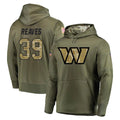 Jdoa W.Commanders #39 Jeremy Reaves Player Olive Salute to Service Pullover Hoodie Limited Home Game Stitched Jerseys