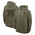 Jdoa W.Commanders #39 Jeremy Reaves Player Olive Salute to Service Pullover Hoodies Limited Home Stitched Jerseys
