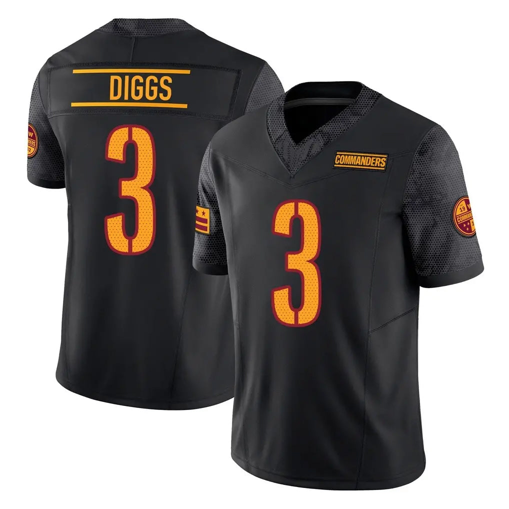 Jdoa W.Commanders #3 Stefon Diggs Player Black Limited Vapor F.U.S.E. Home Game Stitched Jerseys