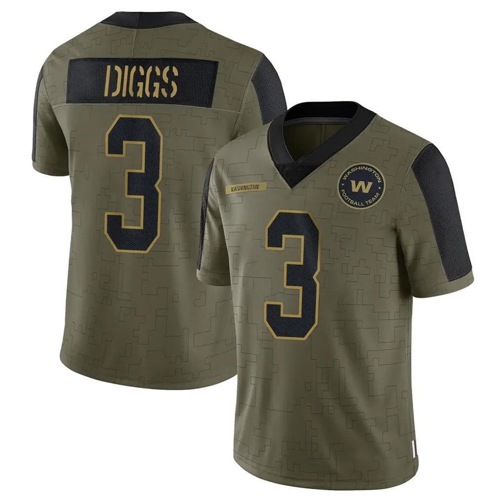 Jdoa W.Commanders #3 Stefon Diggs Player Olive Salute To Service Limited Game Stitched Jerseys
