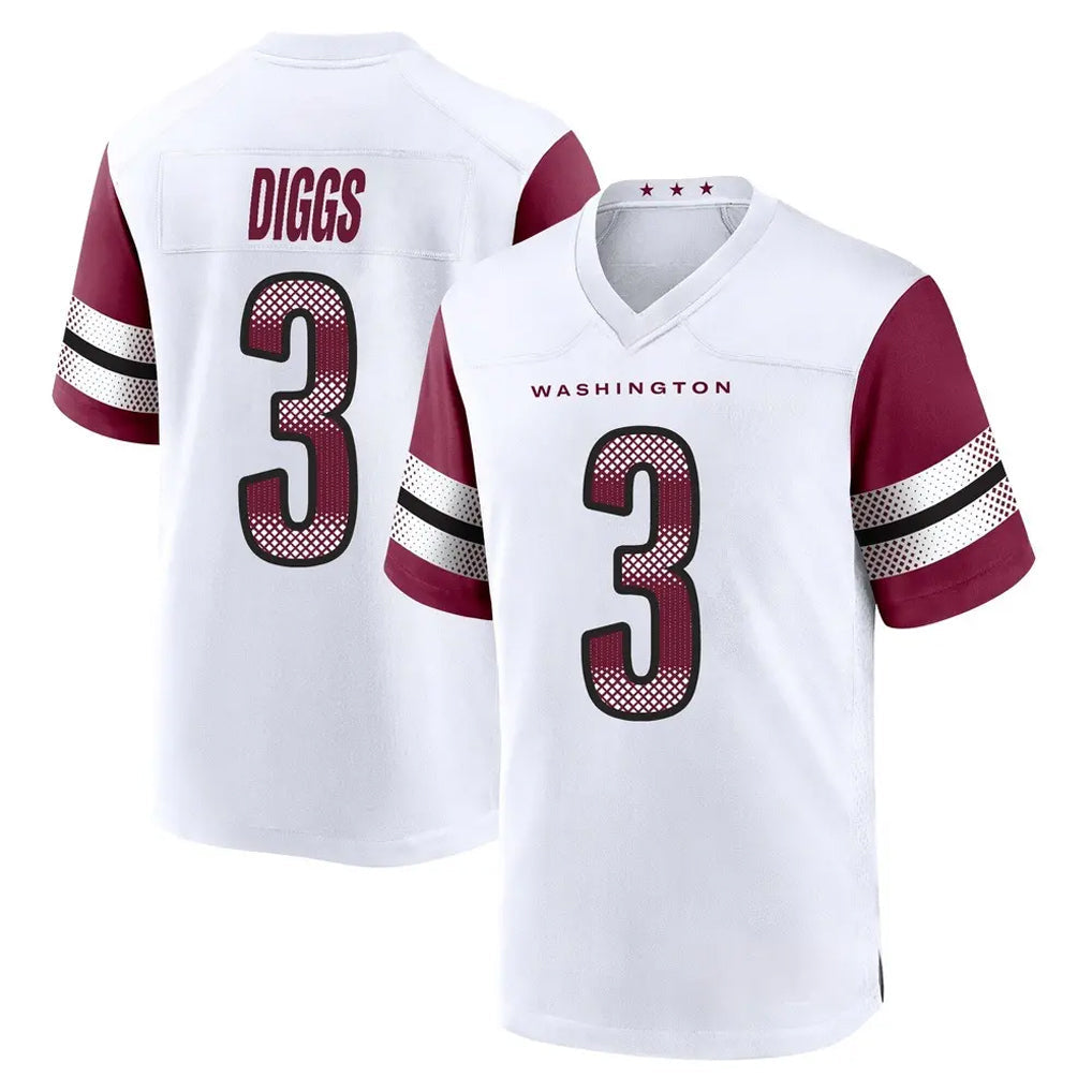 Jdoa W.Commanders #3 Stefon Diggs Player White Game Home Stitched Jerseys