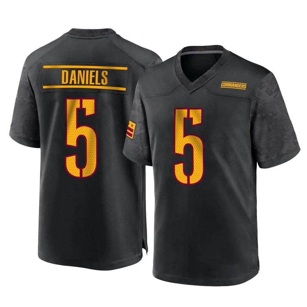 Jdoa W.Commanders #5 Jayden Daniels Player Black Home Game Stitched Jerseys