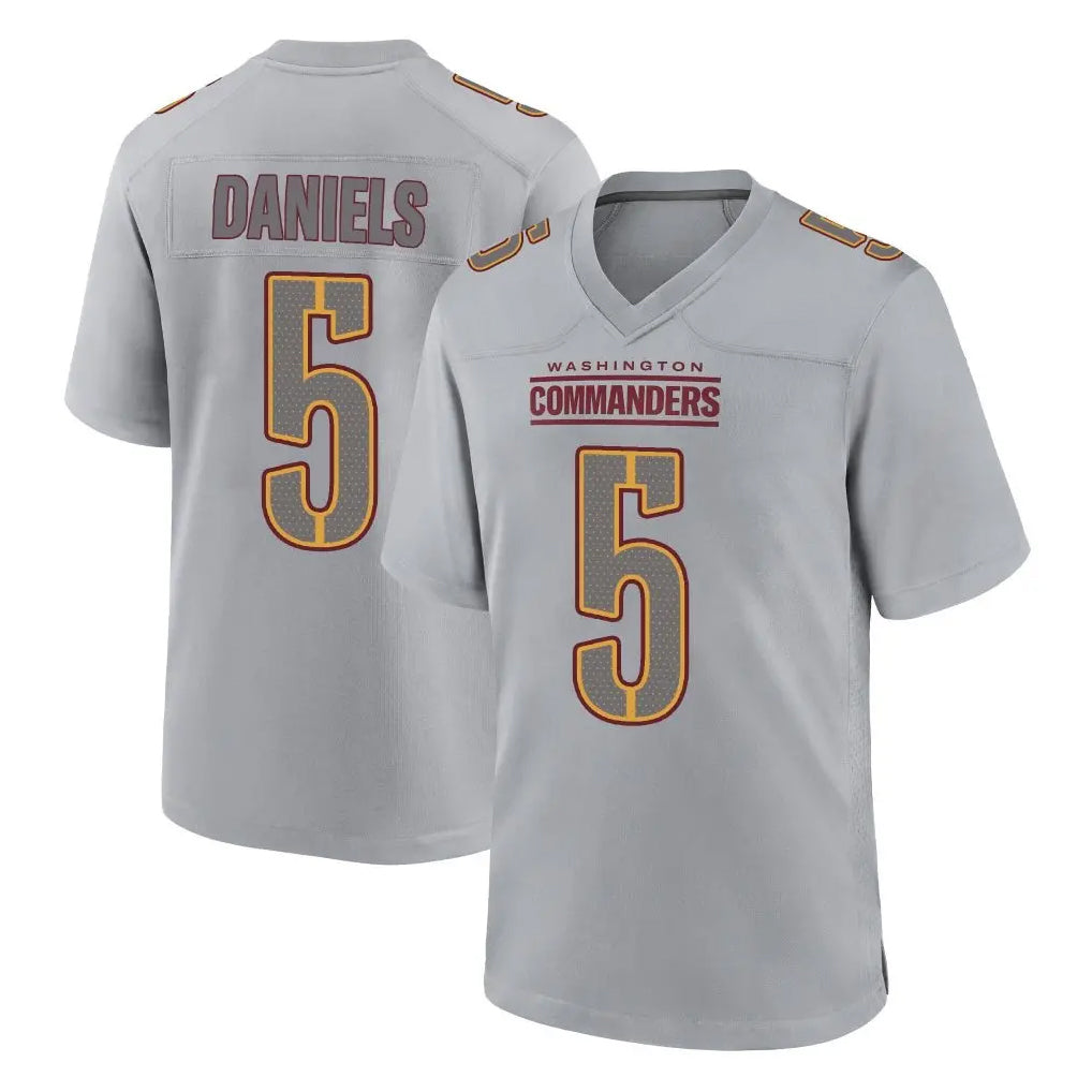 Jdoa W.Commanders #5 Jayden Daniels Player Gray Atmosphere Fashion Home Game Stitched Jerseys