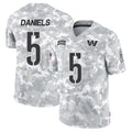 Jdoa W.Commanders #5 Jayden Daniels Player Limited Arctic Camo Salute to Service Stitched Jerseys