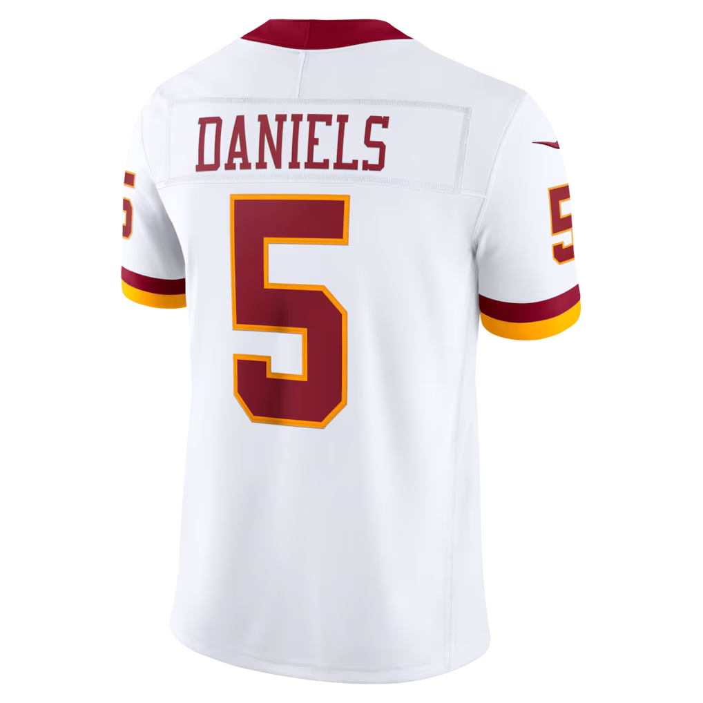 Jdoa W.Commanders #5 Jayden Daniels White Vapor F.U.S.E. Stitched Limited Jerseys