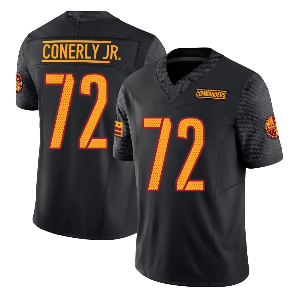 Jdoa W.Commanders #72 Josh Conerly Jr. Player Black Limited Vapor F.U.S.E. Home Game Stitched Jerseys
