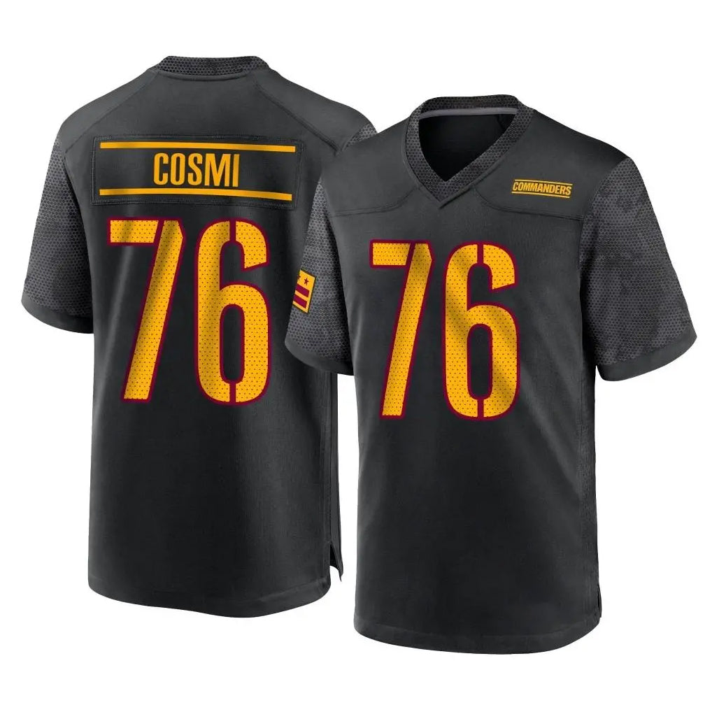 Jdoa W.Commanders #76 Sam Cosmi Player Black Home Game Stitched Jerseys
