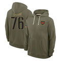 Jdoa W.Commanders #76 Sam Cosmi Player Olive Salute to Service Pullover Hoodies Limited Home Stitched Jerseys