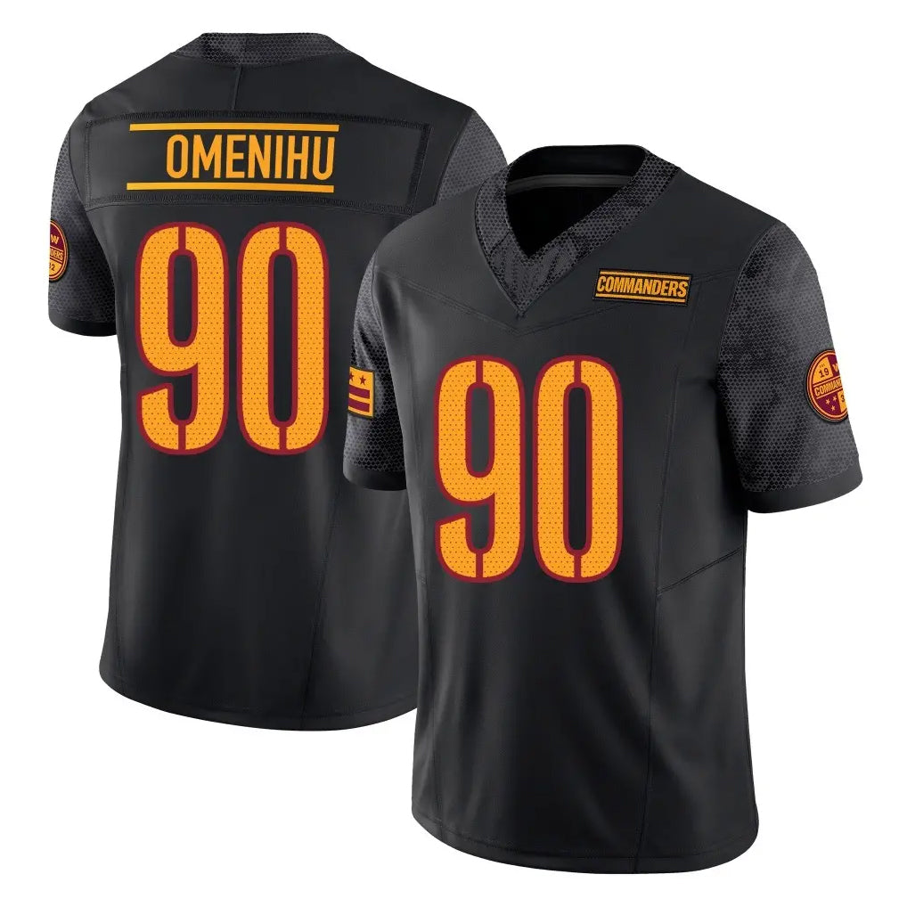 Jdoa W.Commanders #90 Charles Omenihu Player Black Limited Vapor F.U.S.E. Home Game Stitched Jerseys