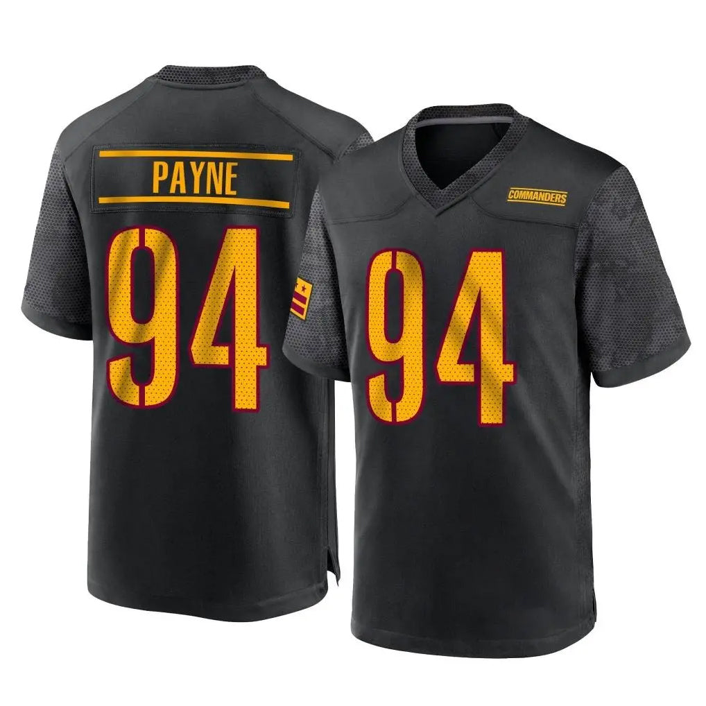 Jdoa W.Commanders #94 Daron Payne Player Black Home Game Stitched Jerseys