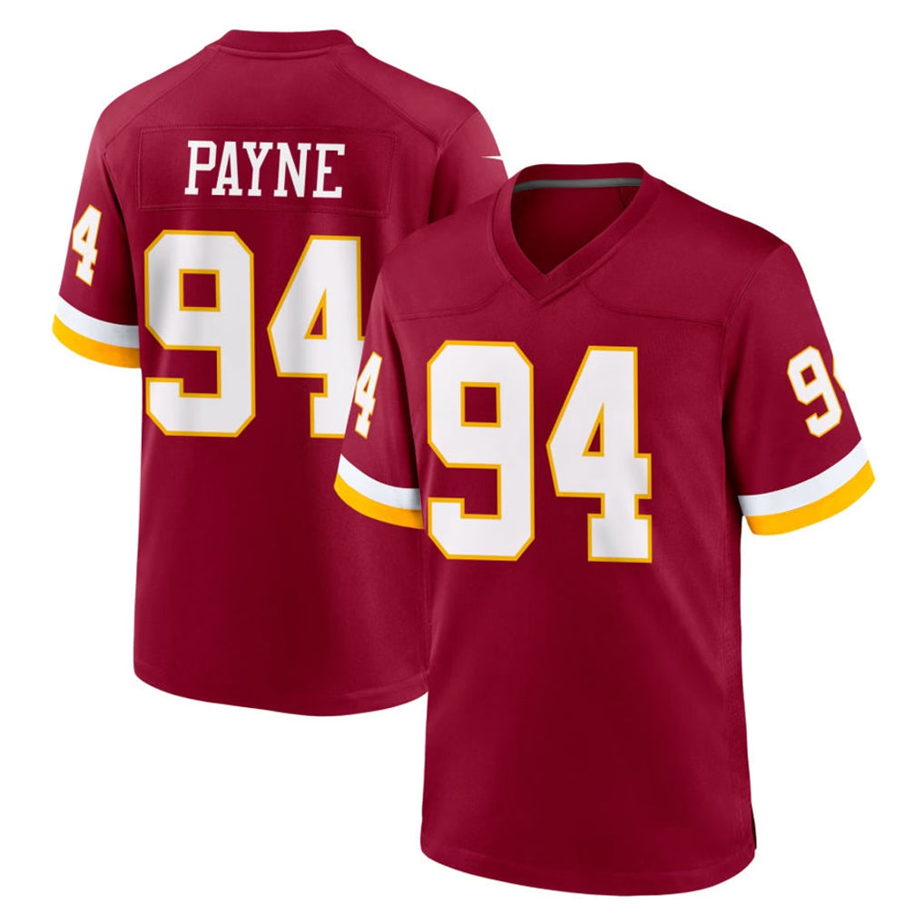 Jdoa W.Commanders #94 Daron Payne Player Burgundy Game Home Stitched Jerseys
