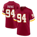 Jdoa W.Commanders #94 Daron Payne Player Burgundy Game Home Stitched Jerseys