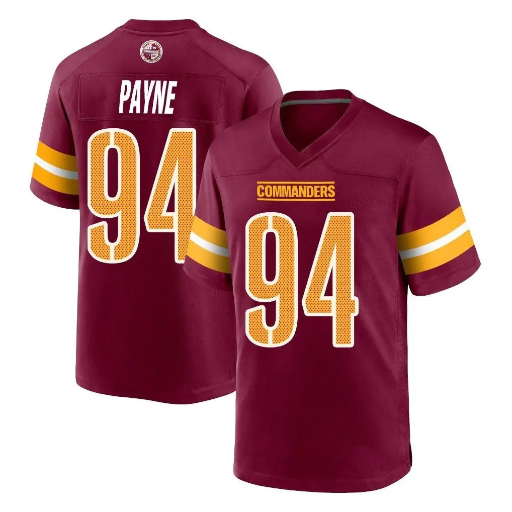 Jdoa W.Commanders #94 Daron Payne Player Burgundy Home Game Stitched Jerseys