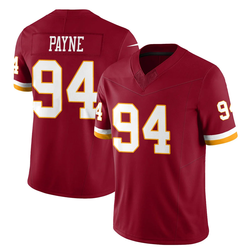 Jdoa W.Commanders #94 Daron Payne Player Burgundy Limited Team Vapor F.U.S.E. Home Game Stitched Jerseys