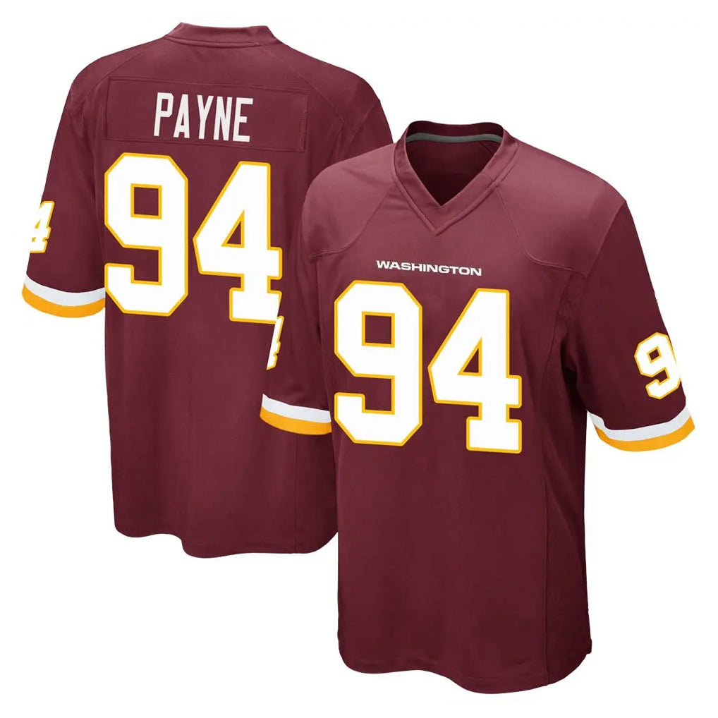 Jdoa W.Commanders #94 Daron Payne Player Burgundy Team Color Home Game Stitched Jerseys