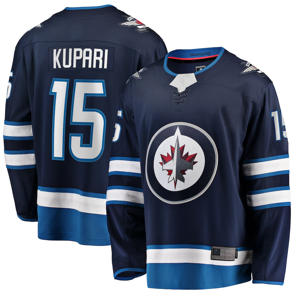 Jdoa W.Jets #15 Rasmus Kupari Navy Home Premier Breakaway Player Jerseys