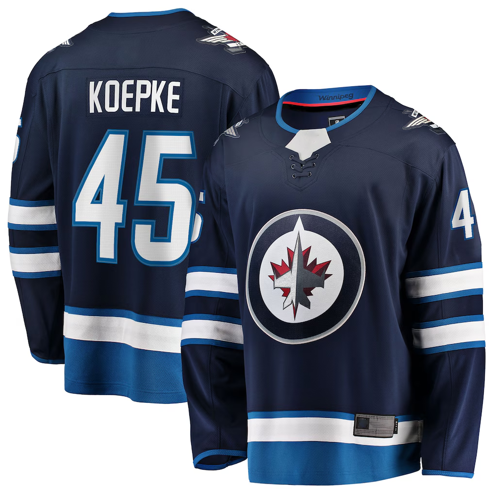Jdoa W.Jets #45 Cole Koepke Navy Home Breakaway Jerseys