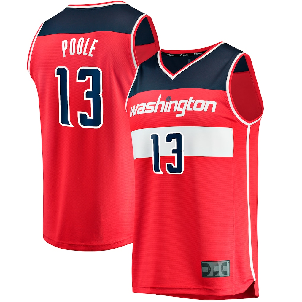 Jdoa W.Wizards #13 Jordan Poole Red Fast Break Player Jerseys - Icon Edition