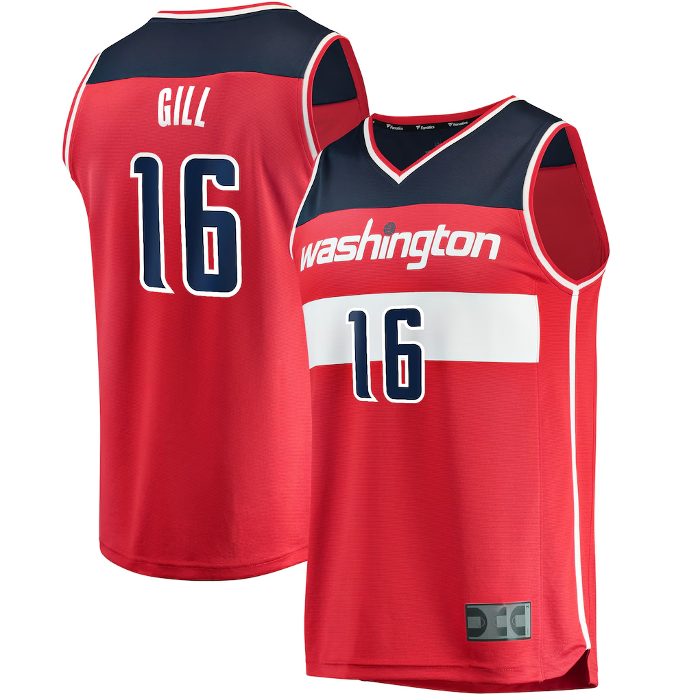 Jdoa W.Wizards #16 Anthony Gill Red Fast Break Replica Jerseys - Icon Edition