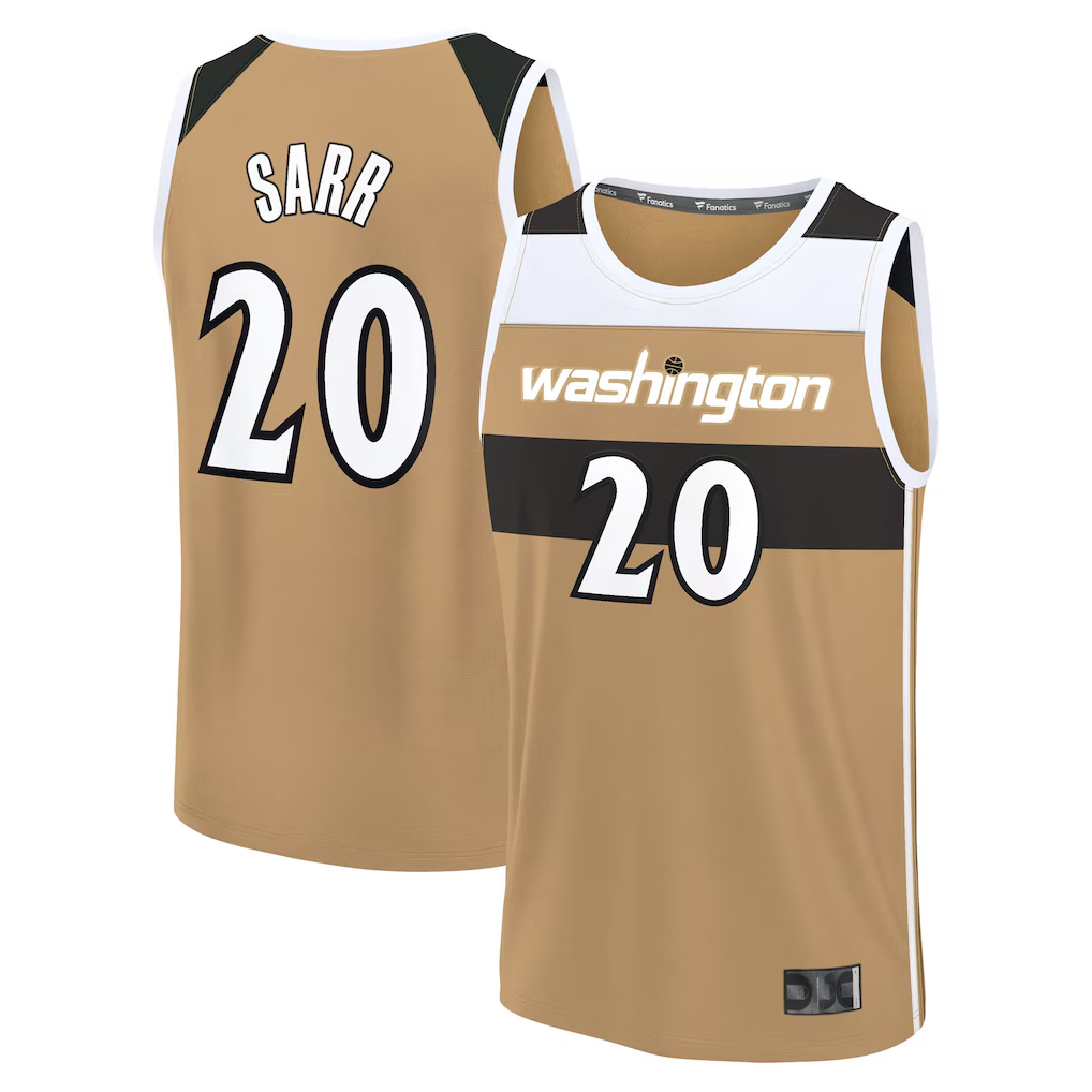 Jdoa W.Wizards #20 Alex Sarr Gold 2025-26 City Edition Fast Break Jerseys